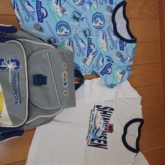 子供服90 しんかんせんと電車セットの画像
