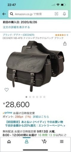 【値下げ】DEGNER デグナー　サイドバッグ　両側　ファイヤパターン