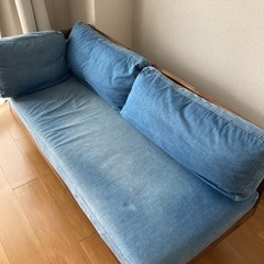 ウニコ スウェラ ベンチアーム デニムのダイニングベンチ