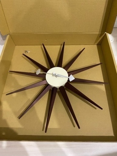 E NELSON SUNBURST CLOCK ジョージ·ネルソン ウォールナットクロック