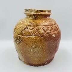 花瓶㉘ 壺型フラワーベース 花器 生け花 陶器 骨董品の画像