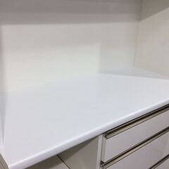 （3/15受渡済）JT5246【丸仙工業 食器棚 幅114cm】美品 114レジーナKB キッチンカウンター キッチン収納 レンジボード レンジ台 114×50×206