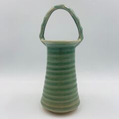 花瓶㉝ 壺型 フラワーベース 花器 生け花 陶器 骨董品の画像
