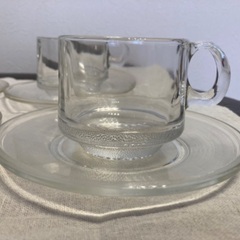 【未使用】カップ＆ソーサー　ガラス製　【6個セット】の画像
