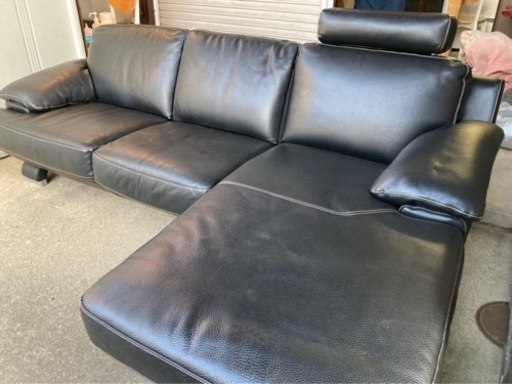 L型　ソファ　ブラック