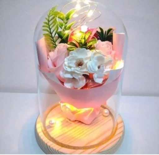 新品❤️ソープフラワー LEDライト プレゼント 飾り フラワー お祝い 赤