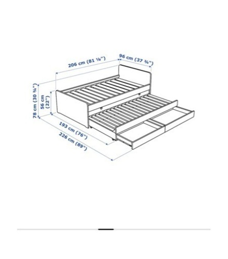 安い IKEA SLAKT スレクトシングルベッド2段ベッド収納付き横浜市神奈川区