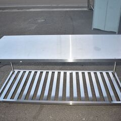 【ヤ取12/9終了】≪zy687≫美品 ステンレス 中板付き 多用途 作業台/調理台/テーブル 180×75×80cm  厨房/店舗 40910-08