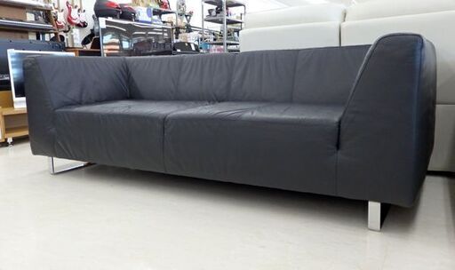 北海道 千歳市/恵庭市 BoConcept/ボーコンセプト 3人掛けソファ Lugo/ルーゴ ブラック 3Pソファ レザー 本皮 北欧家具