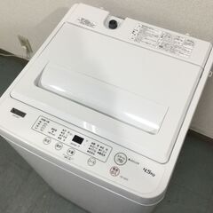 （10/8受渡済）JT5211【YAMADA/ヤマダ 4.5㎏洗濯機】美品 2021年製 YWM-T45H1 家電 洗濯 全自動洗濯機 簡易乾燥機能付