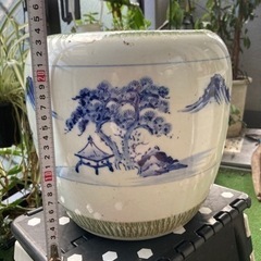 水瓶　陶器　アンティーク　メダカ鉢の画像