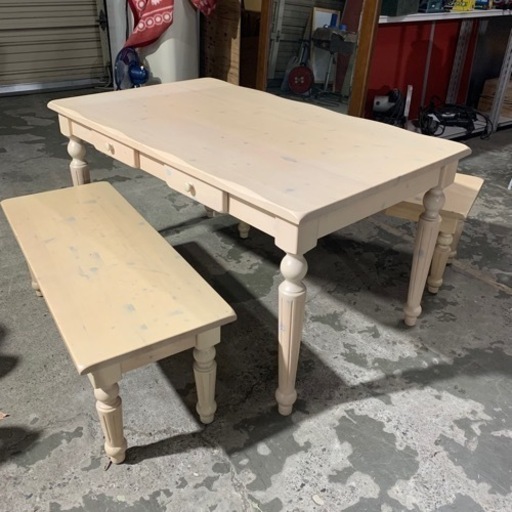 9/25 終 ダイニングセット ベンチ2脚 ダイニングテーブル 菊NS