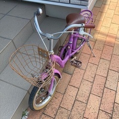 お譲り致しました。自転車 補助輪付　子供　女の子　14インチ