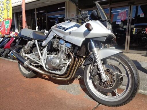 NO.4455　ＧＳＸ４００Ｓカタナ　水冷４サイクル１６バルブ４気筒４００ｃｃ　ヤマモトレーシングマフラー　シルバー　☆彡