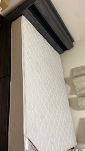 【 引越し断捨離中 11/3までに処分 】ダブルベッド マットレス付き 必要な方のみベッドフェンスもお付けできます(有料)