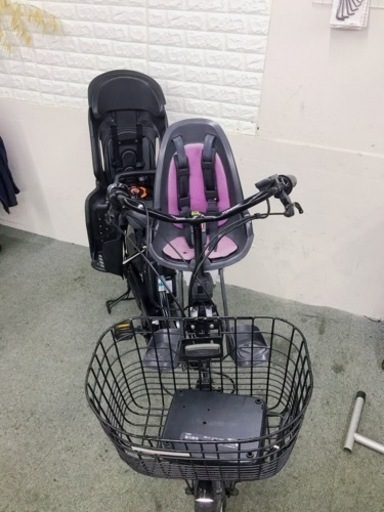 人気なタイプ　カゴ付き3人乗り電動自転車ヤマハパスバビー　お買い得　子供乗せシート付き