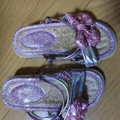 キラキラサンダルリボン