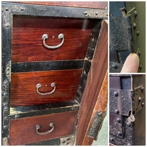 ☆注目?！！☆時代箪笥 和家具 和箪笥 4段 横幅約114cm奥行き約38cm高さ約98cmレトロ 直接保管品 古民家 