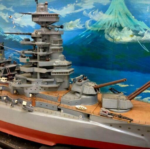 直接引き取り限定！全長233cm！戦艦 ハンドメイド模型♪ケース付き 直接引き取り限定！全長233cm！戦艦 ハンドメイド模型♪ケース付き
