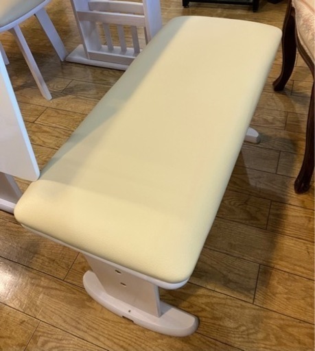 ⭐️未使用品⭐️大川家具 伸張式 バタフライ ダイニング4点セット エナメルトップ 収納付き 