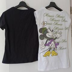 ディズニーTシャツ　二枚セット　ミニー　Minnie　Disney レディース　キッズ　Minnie Mouse　白　黒　ブラック　ホワイトの画像
