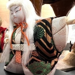 【半額セール】きめこみ人形　歌舞伎連獅子(白)の画像