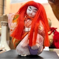 【半額セール】きめこみ人形　歌舞伎 連獅子(赤)の画像