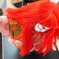 【半額セール】きめこみ人形　歌舞伎 連獅子(赤)の画像