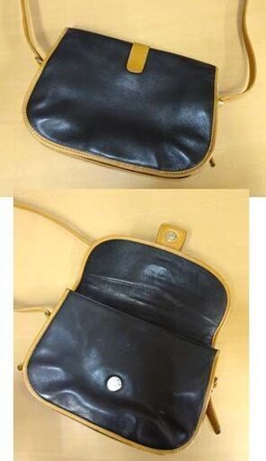 本物 CELINE ショルダーバッグ 斜め掛け可能 24×17㎝ マチ6㎝ ブラック ブラウン レザー オールドセリーヌ 札幌市 白石