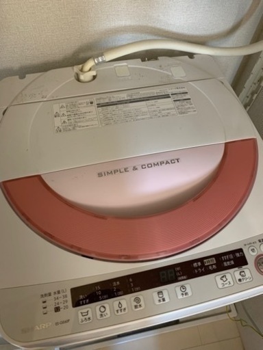 決まりました！シャープ es-ge60p 洗濯機 6.0kg