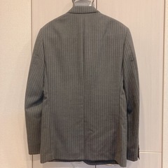 値下げ AOKI購入 MAJI グレー ストライプ スーツ上下 セットアップ メンズの画像