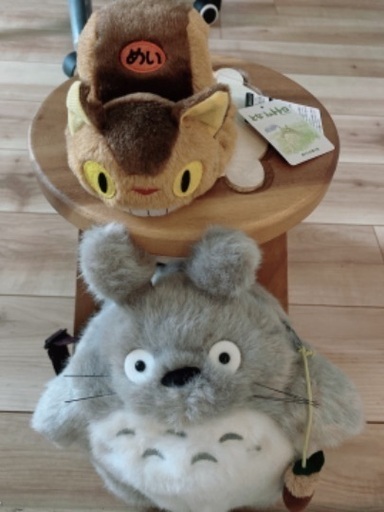 【新品】となりのトトロ リュックサック大トトロSグレー　ネコバスふんわりお手玉M
