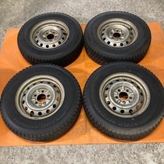 🌈185R14 8PR 8分山スタッドレスタイヤ、スチールホイー...