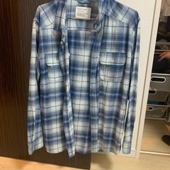 美品　チェックシャツ　ベイフロー　ブルー　洋服　上着