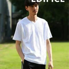 EDIFICE シルケット リンクス編み VネックTシャツ