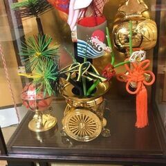 【お値下げしました】高級羽子板飾り　金屏風　ガラスケース入り　オルゴールあり　18号　藤娘の画像