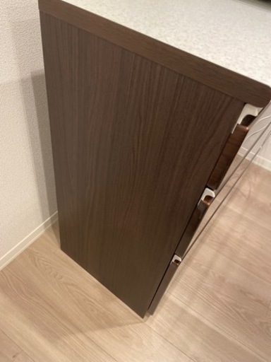 ニトリ　キッチンカウンター　ダークブラウン