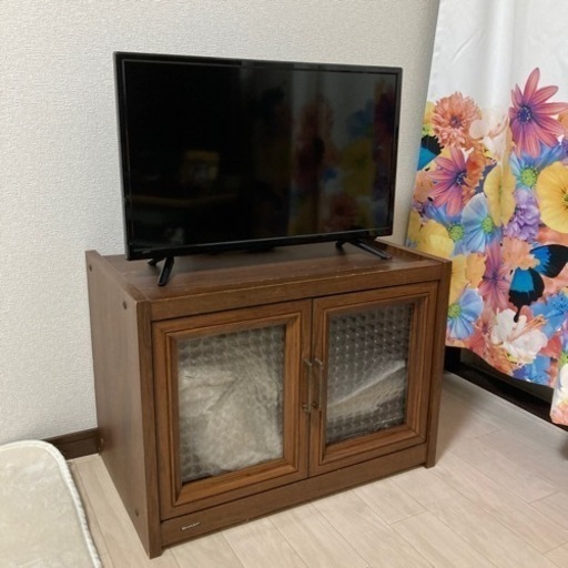 テレビ　キャビネット　収納　レトロ　木製