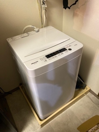 【美品】Hisense 電気洗濯機 5.5kg 2021年式 風乾燥