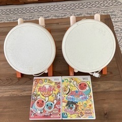 Wii 太鼓の達人　タタコン2個セット　ソフト2本