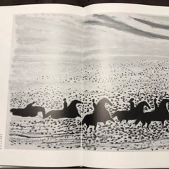 アンドレ・ブラジリエ　海岸の騎馬　オリジナルリトグラフ  自筆サイン・ナンバー入りの画像