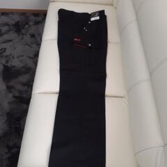 新品未使用 メンズ 作業ズボン カーゴパンツ ブラック シャドーストライプの画像