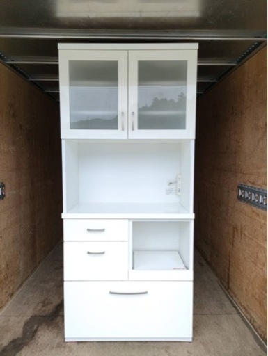 ■白家具■食器棚　レンジ台　レンジボード