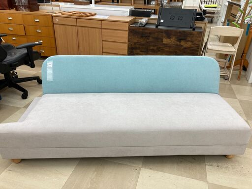 ソファーベッド　HIKARI　マカロン　ｸﾞﾚｰ×ﾌﾞﾙｰ