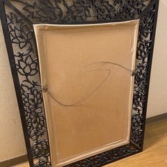 アジアン木彫り枠　ミラーの画像