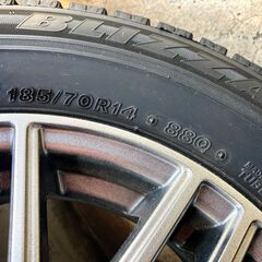 185/70R14 88Qスタッドレス アルミ4本セット BRIZZAK REVO GZの画像