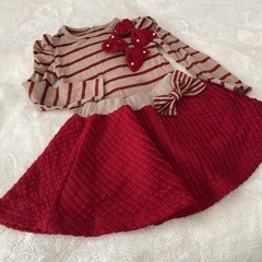 2点セット・韓国子供服 トップス・スカート　90 赤の画像