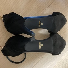 中古　nouer  ストラップサンダル　黒　38(24cm)の画像