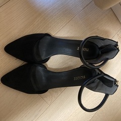 中古　nouer  ストラップサンダル　黒　38(24cm)の画像