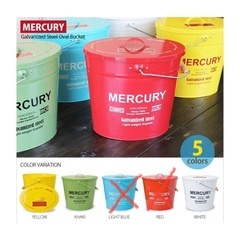  MERCURY ブリキバケツ フタ付き ブラックの画像